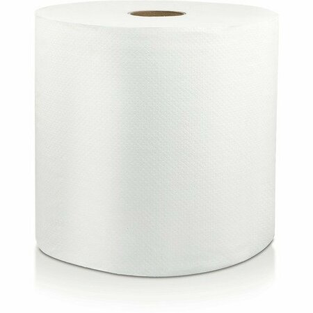 SOLARIS PAPER Roll Towel, Hardwound, 1-Ply, 8inWx600ft L, White, 6PK SOL46530